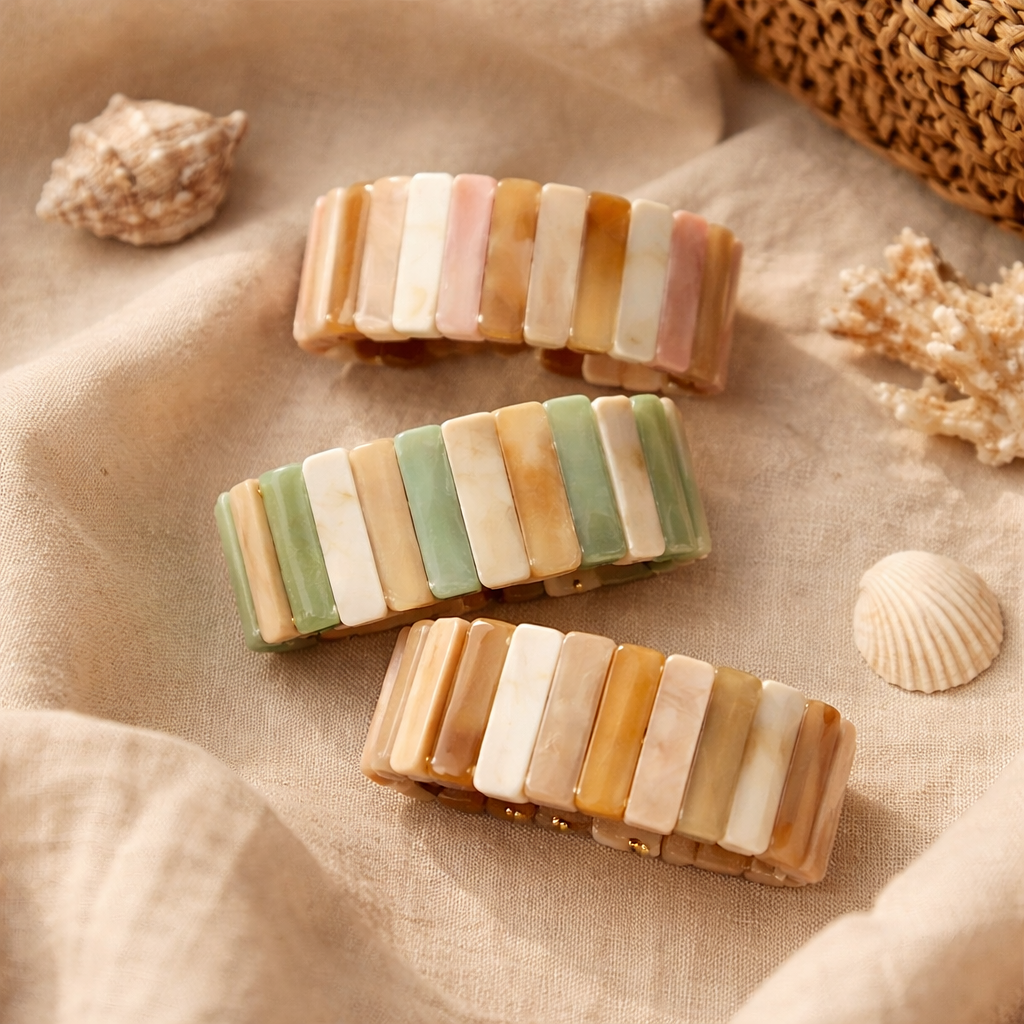 Bracelet acrylique effet pierre marbrée – Terra Bella