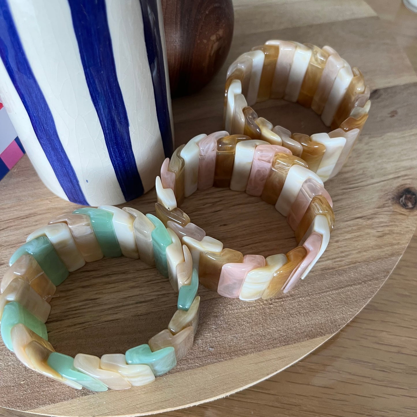 Bracelet acrylique effet pierre marbrée – Terra Bella